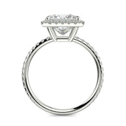 Hanna Princess Cut Pave Halo 4 Prong Claw Set Engagement Ring Setting - Nivetta